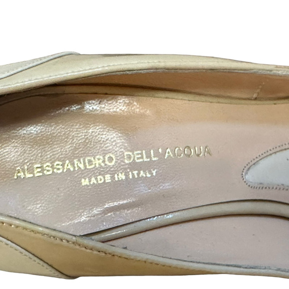 Allesandro Dell'ACQUA Cream Classic Quilted Look 4.5" Heel sz 37=6/6.5 - Picture 4 of 16
